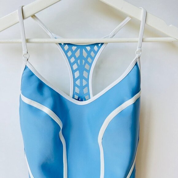❤️ Robin Piccone Brit Scuba contrasted trims one piece in blue Size 12 L42 - Picture 3 of 9